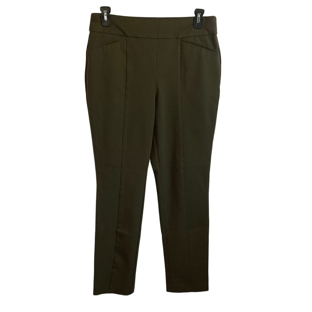 Chico’s So Slimming Olive Green Pleated Pull‎ On Pants - Size Large/12